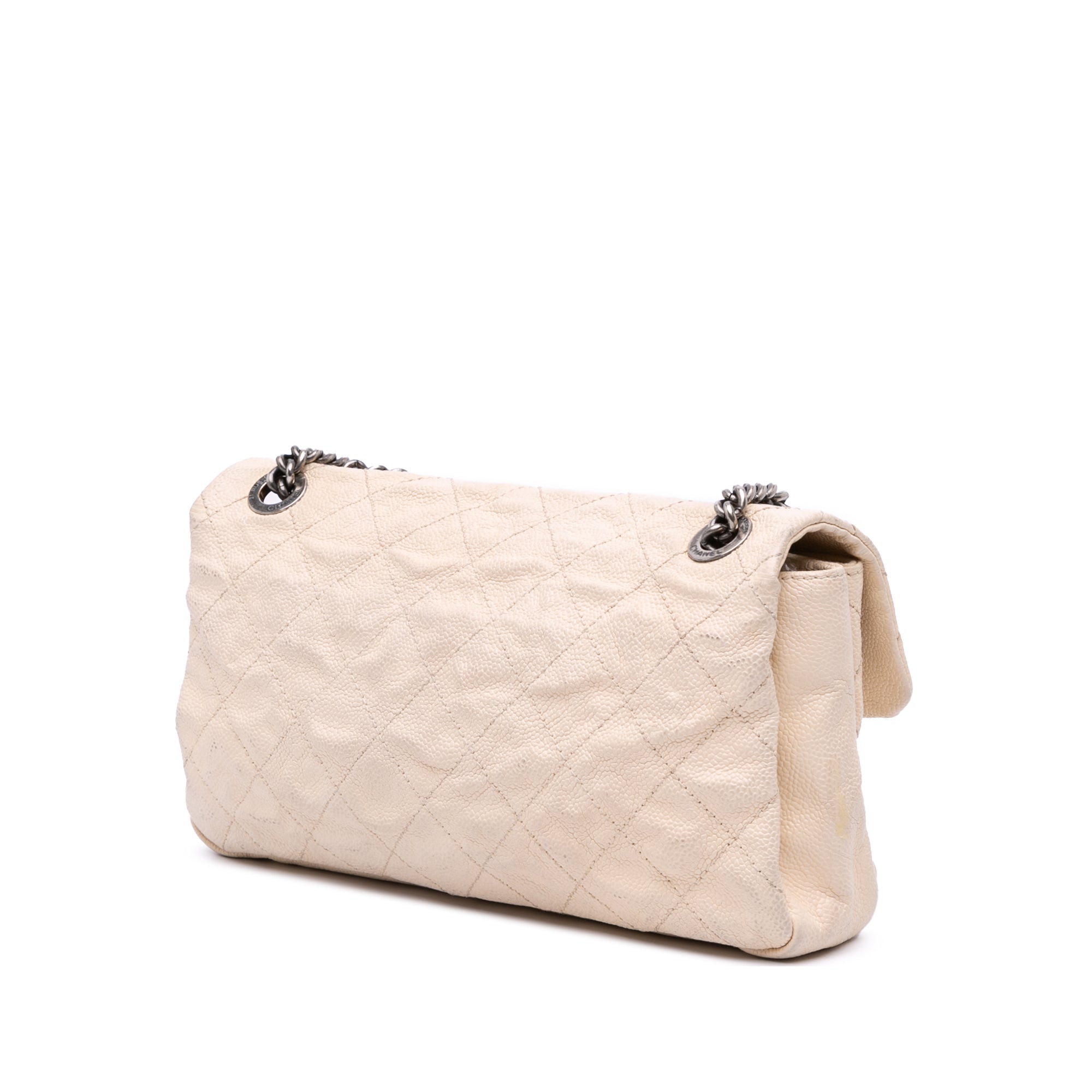 Chanel | Pre-Owned Medium Quilted Caviar Simply CC Flap | Brown/Light Beige