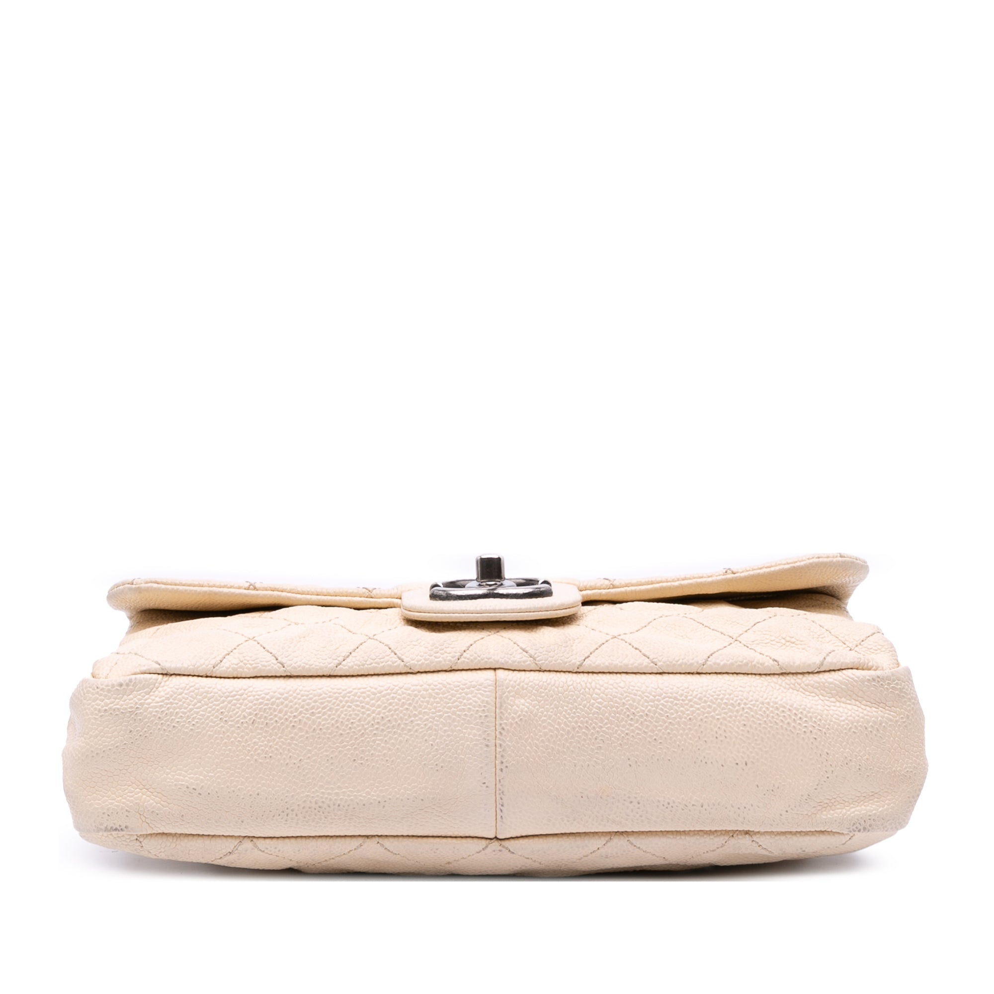 Chanel | Pre-Owned Medium Quilted Caviar Simply CC Flap | Brown/Light Beige