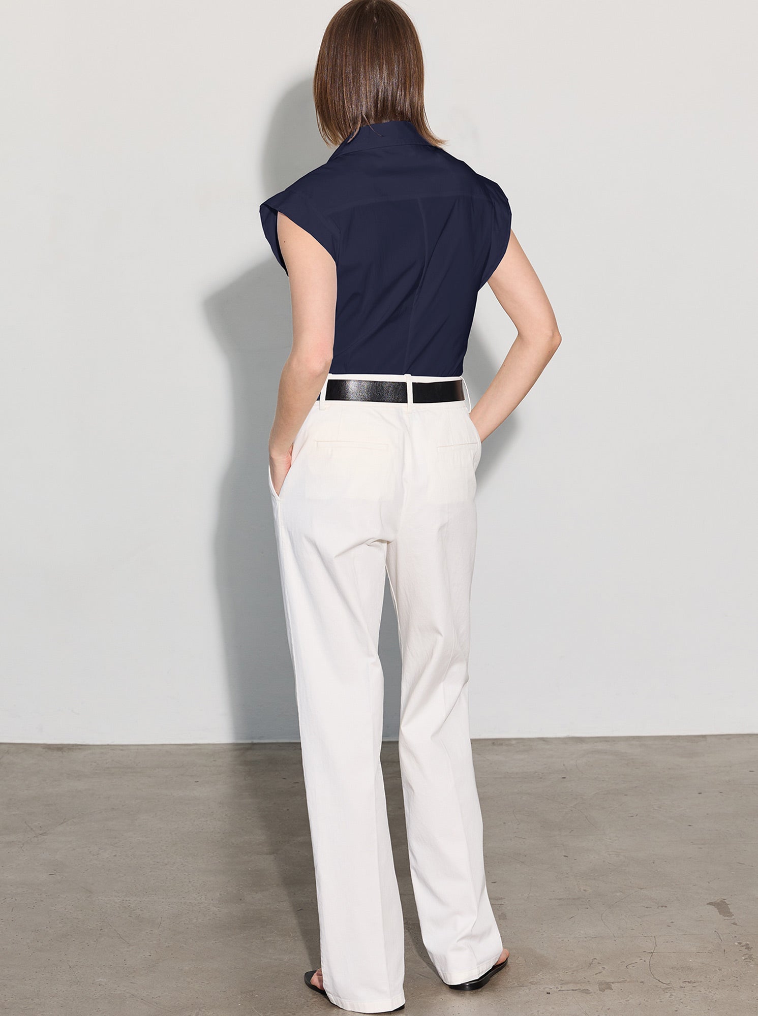 Brando Sleeveless Shirt | Navy