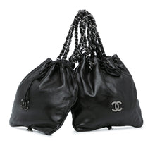 Chanel | Pre-Owned CC Calfskin Dual Twin Chain Handbag | Black