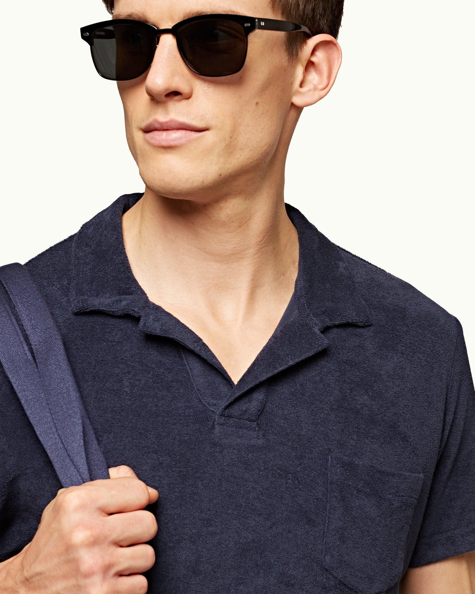 Bulldog Navy/White Sand Mid-Length Floral Swim Shorts | Navy/White Sand