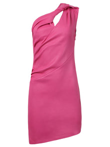 Women | Givenchy | Draped Leather Mini Dress Fuchsia