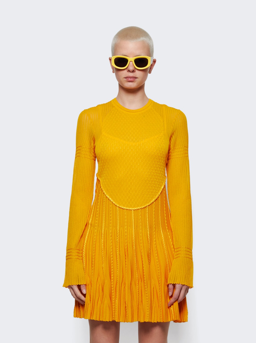 Women | Givenchy | Long Sleeve Frills Dress | Golden Yellow