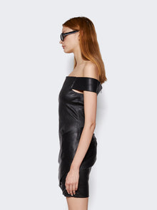 Women | Givenchy | Draped Mini Leather Dress | Black