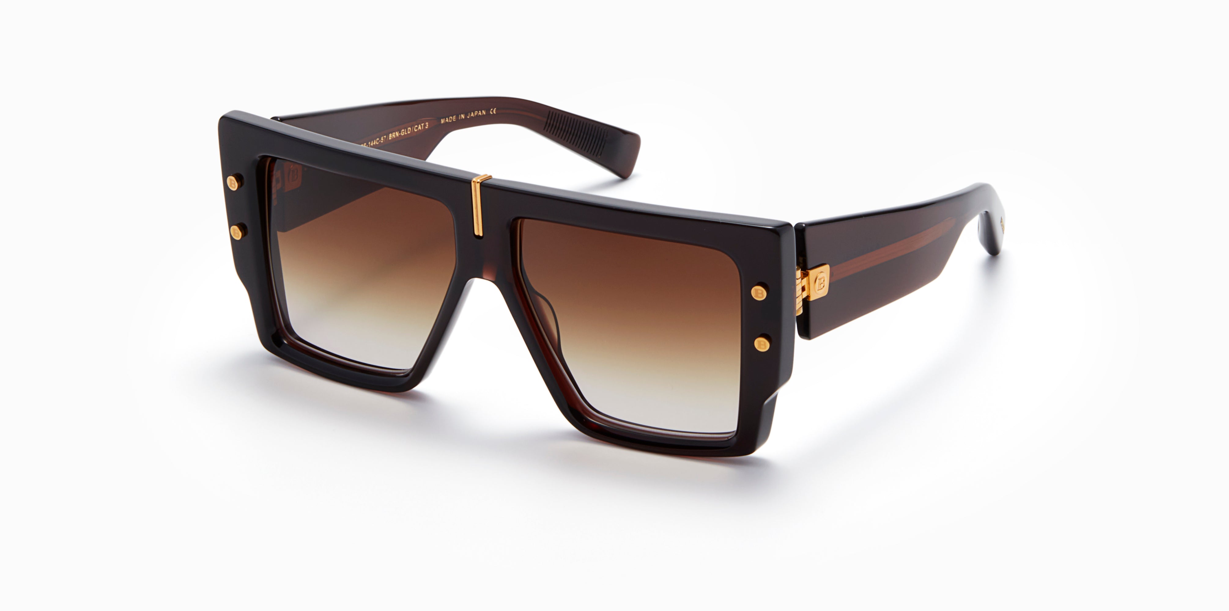Unisex | B - Grand Sunglass | Crystal Chocolate Brown - Yellow Gold | Dark Brown Gradient