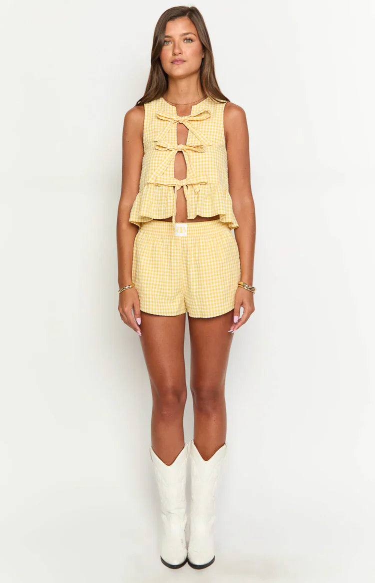 Baxter Gingham Shorts | Yellow
