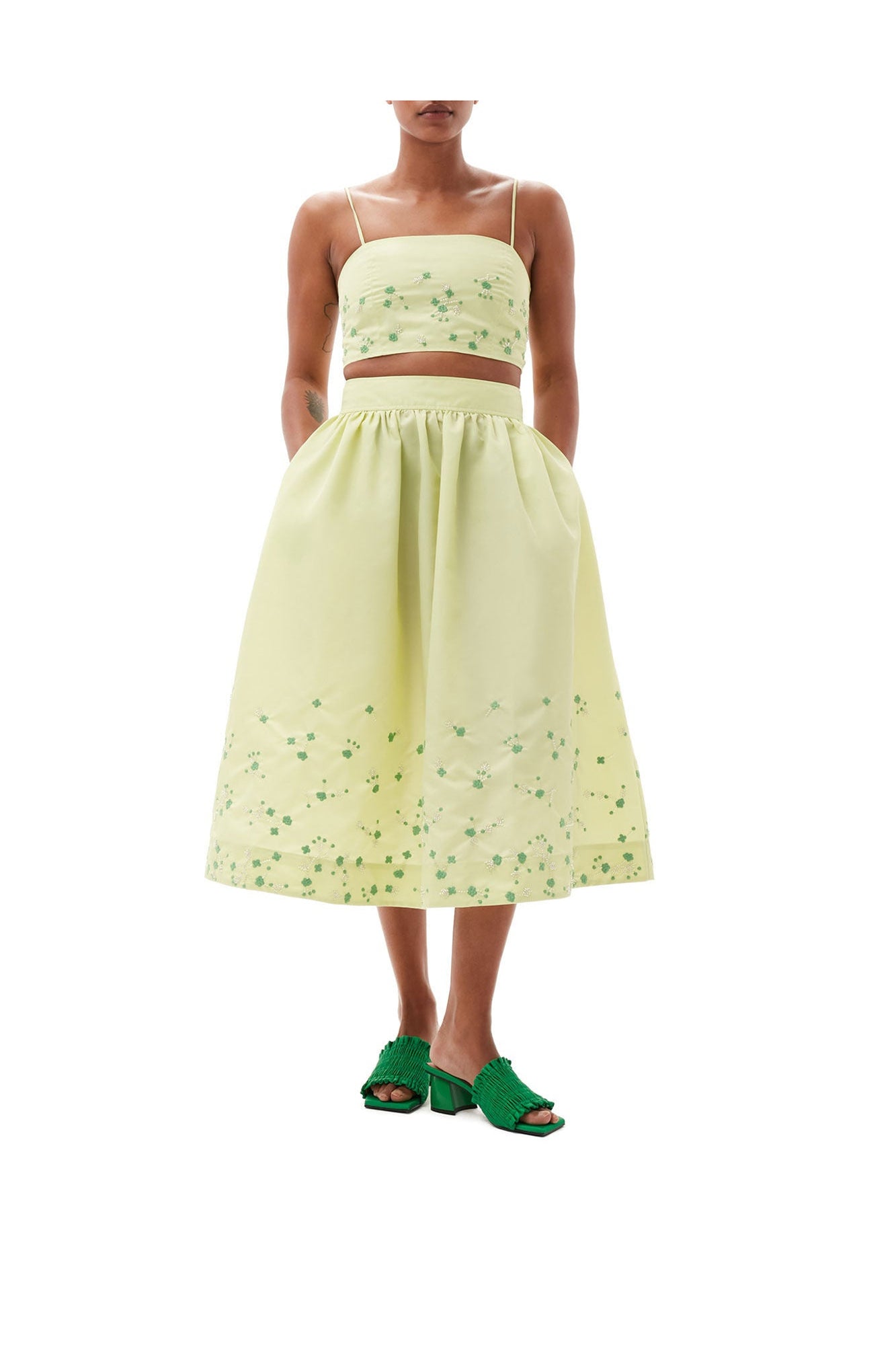Beaded Nylon Skirt | Lily Green