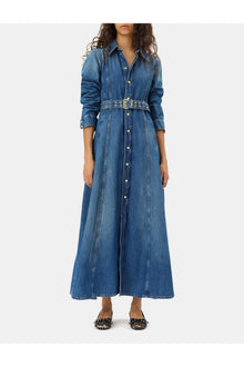 Belted Maxi Dress | Mid Blue Vintage