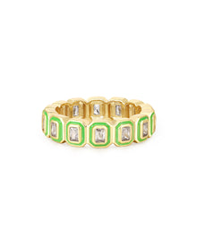 Bezel Ballier Ring - Bright Green - Gold | Plated Gold