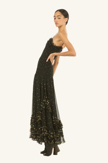 Bianca Maxi Dress | Black Polka Dot