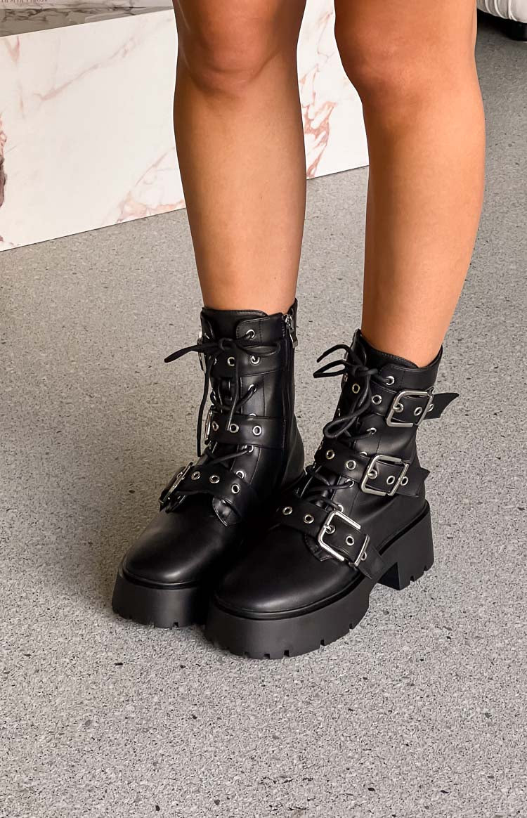 Billini Xyola Buckle Up Boots | Black