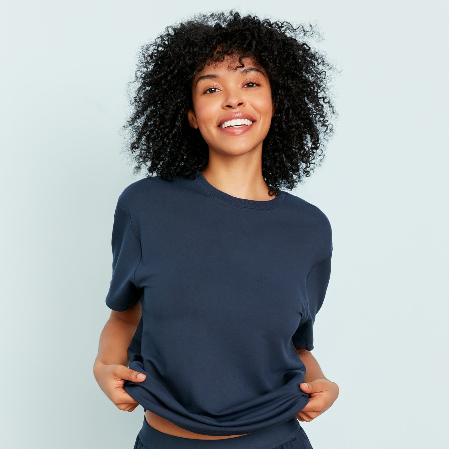 Heavyweight Modal French Terry Lounge Tee | Navy