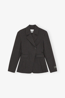Black Pinstripe Blazer | Phantom