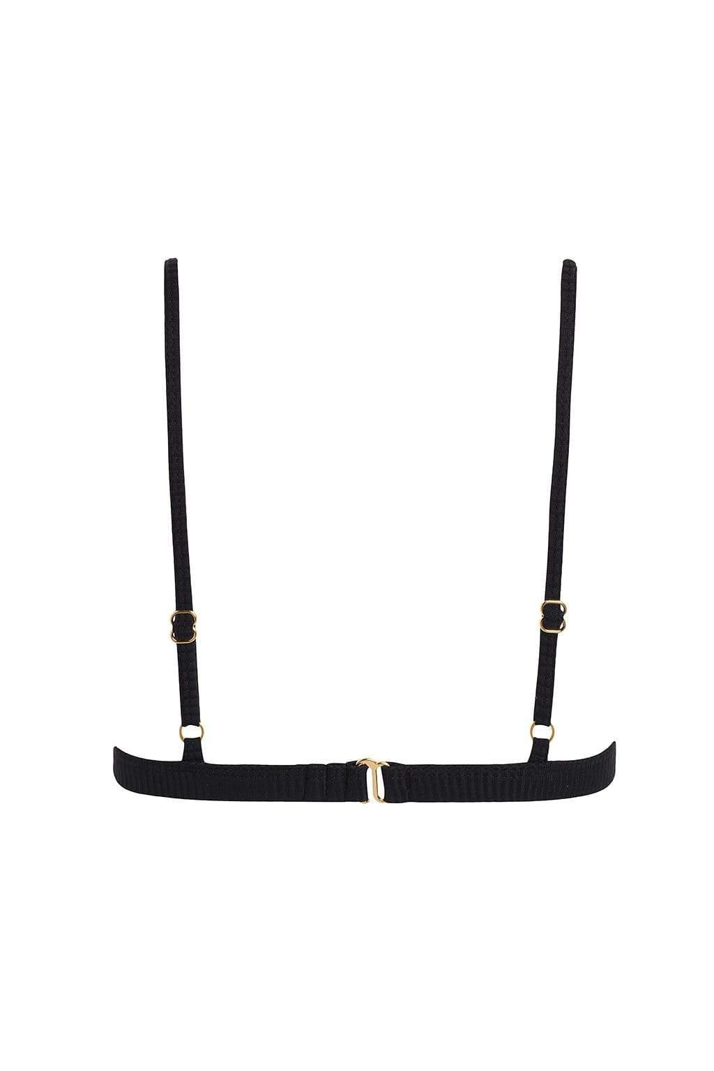 Hunter Triangle Bikini Top | Black Rib