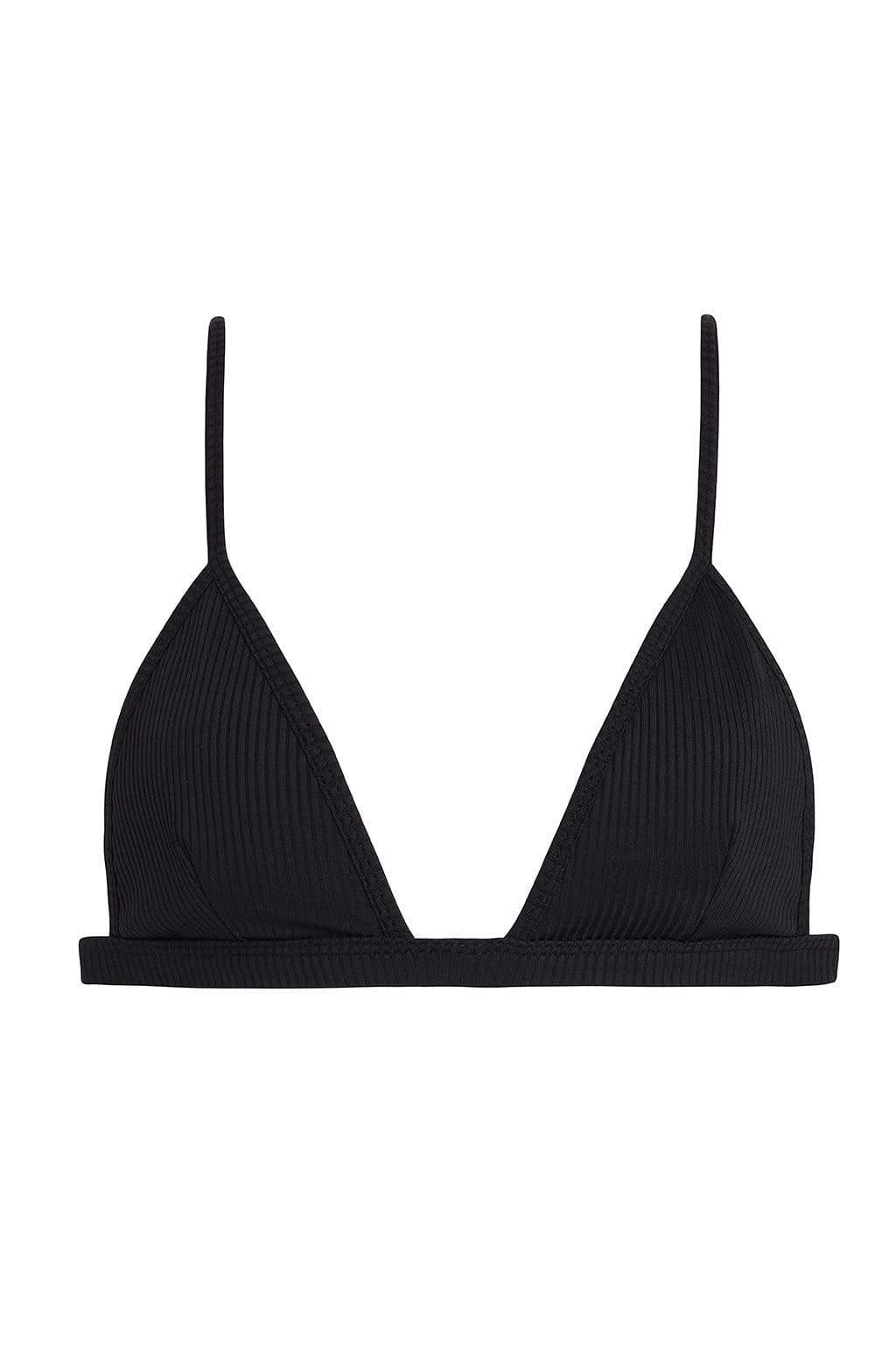 Hunter Triangle Bikini Top | Black Rib