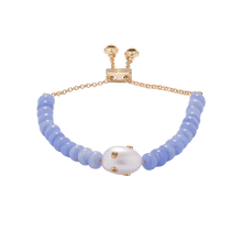 Oceane Pearl Slider Bracelet | Blue