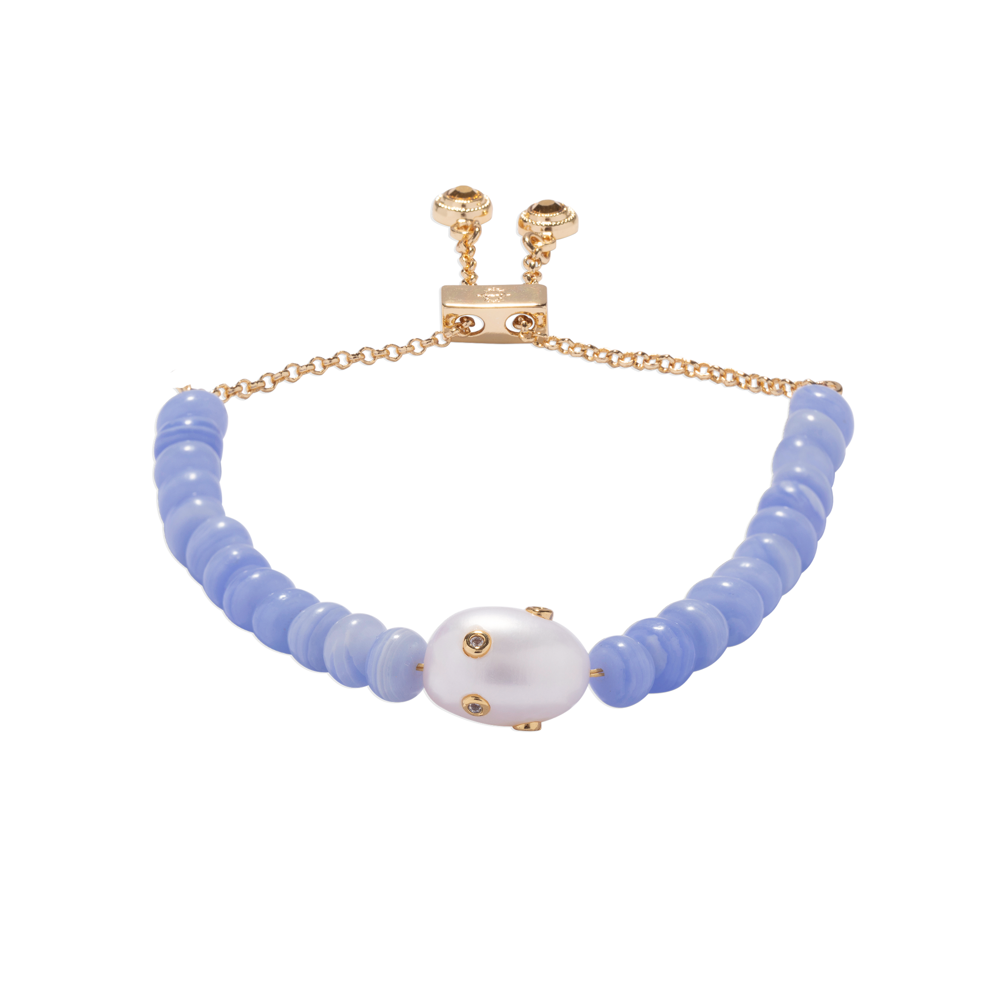 Oceane Pearl Slider Bracelet | Blue