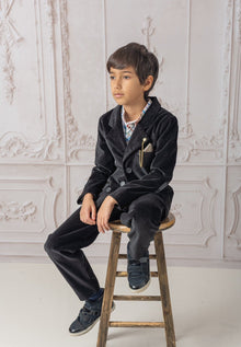 Boy | Charlie Velour Tuxedo Pants | Black