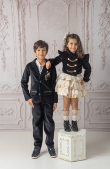 Boy | Charlie Velour Tuxedo Pants | Black