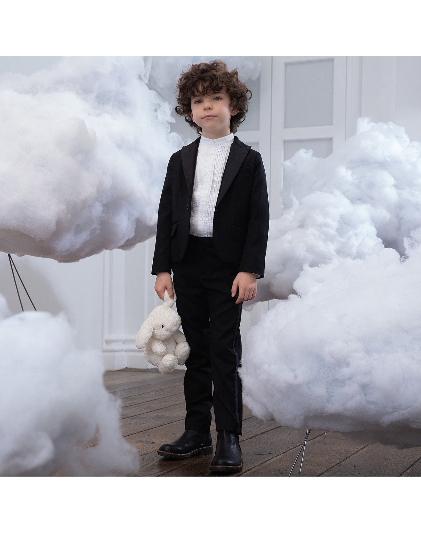 Boys | Tuxedo Pants With Satin Bands | 14Y | Black