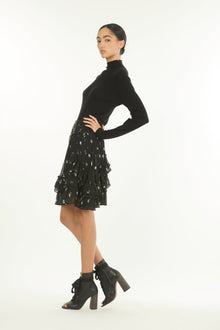 Aeria Skirt | Black Floral Alley
