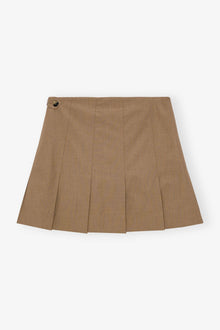 Brown Drapey Melange Mini Skirt | Tiger's Eye