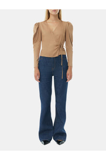 Brown Twill Wrap Blouse | Tiger's Eye