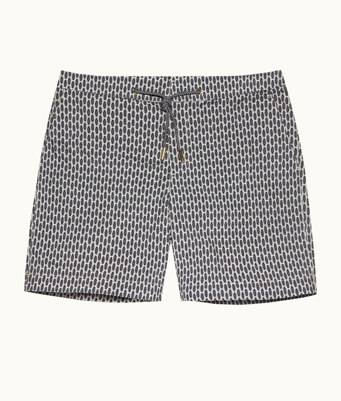 Bulldog Drawcord Perez Print Mid-Length Drawcord Swim Shorts | Chai
