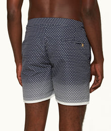 Bulldog Floret Mid-Length Swim Shorts | Night Iris/White