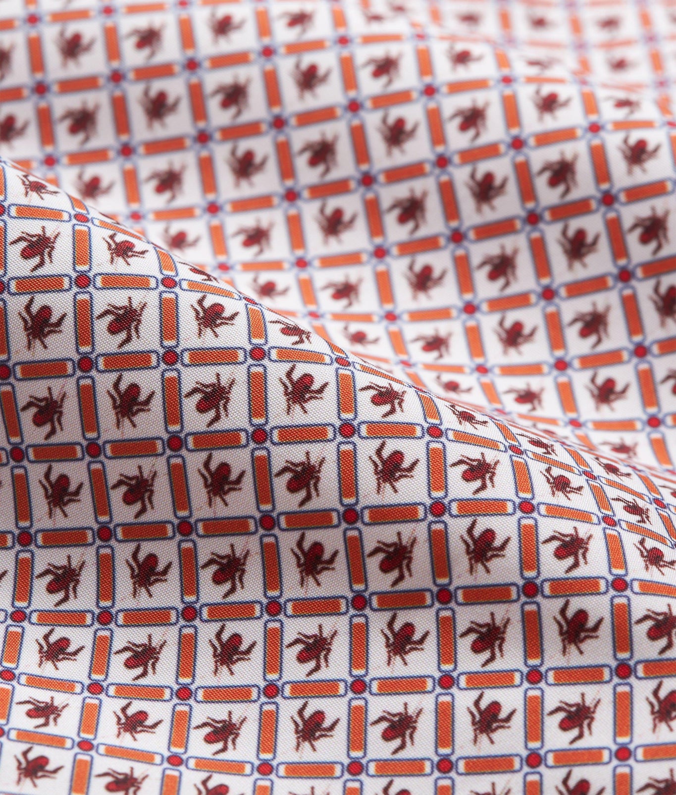Bulldog Geo Print Mid-Length Swim Shorts Woven | Summer Red/White Sand