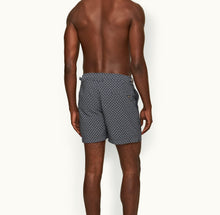 Bulldog Geometric Orb Jacquard Mid-Length Swim Shorts | Night Iris/White Sand