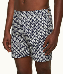 Bulldog Lacuna Jacquard Mid-Length Swim Shorts | Midnight Navy