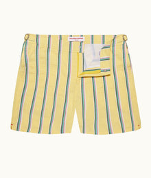 Bulldog Mid-Length Deckchair Stripe Swim Shorts | Yellow Multi