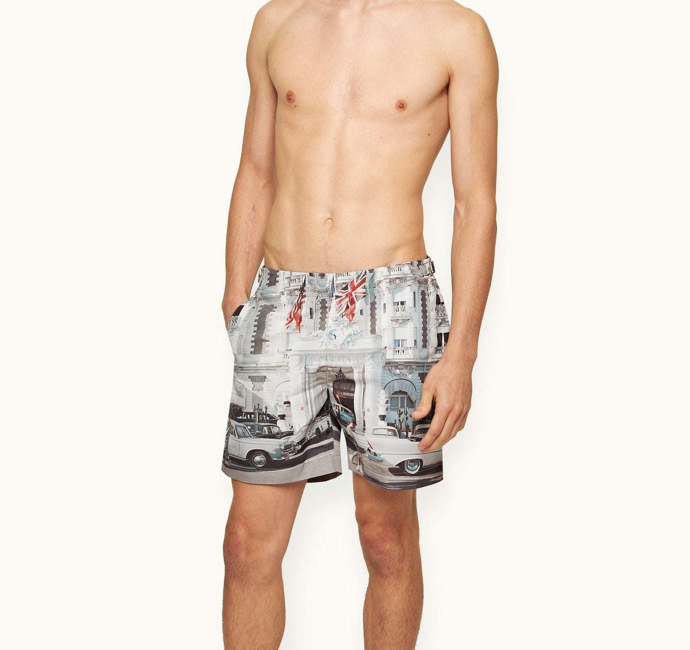 Bulldog Photographic Print Mid-Length Swim Shorts | Carlton Cannes