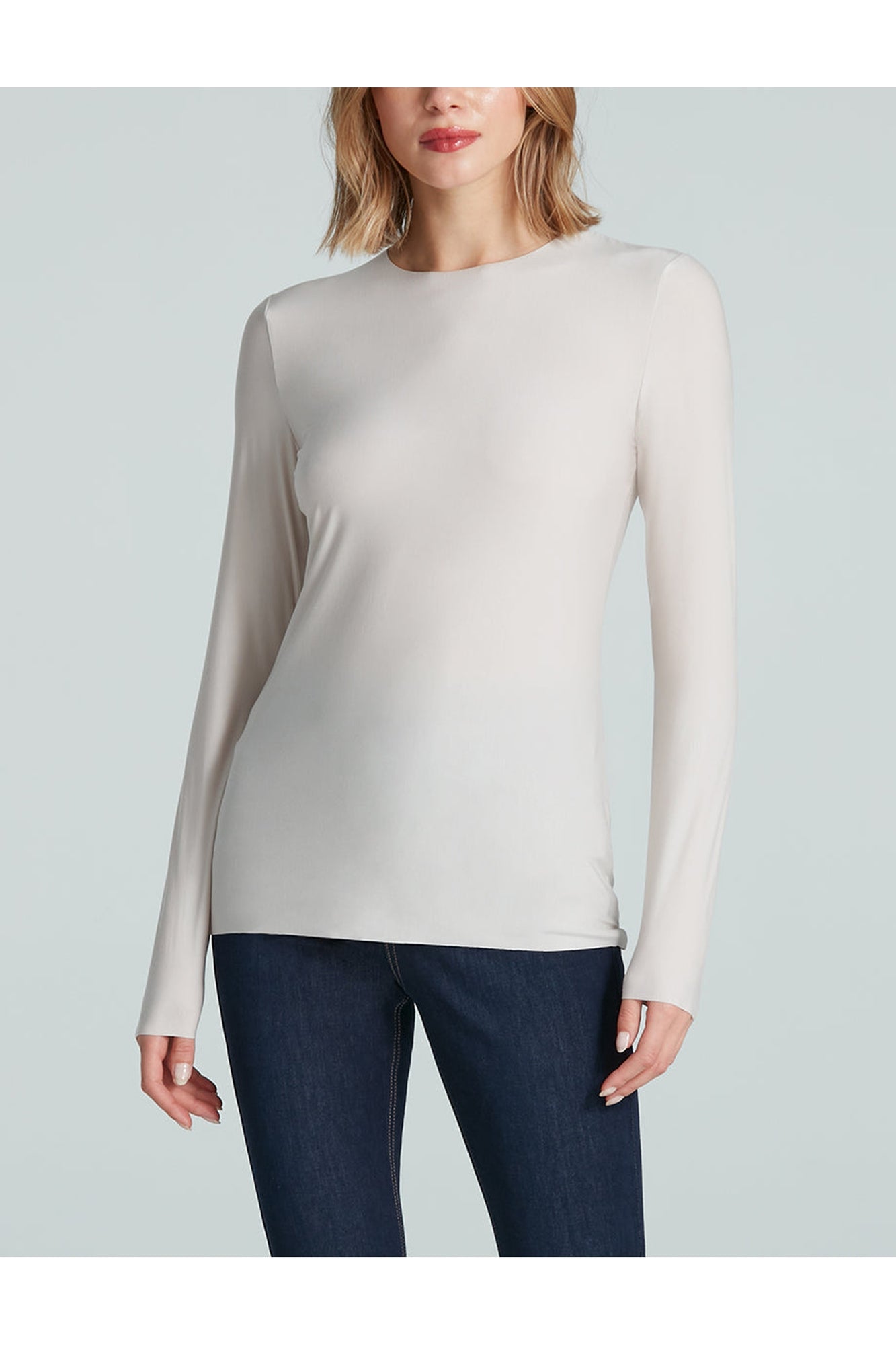 Butter Long Sleeve Crew Neck | Porcelain