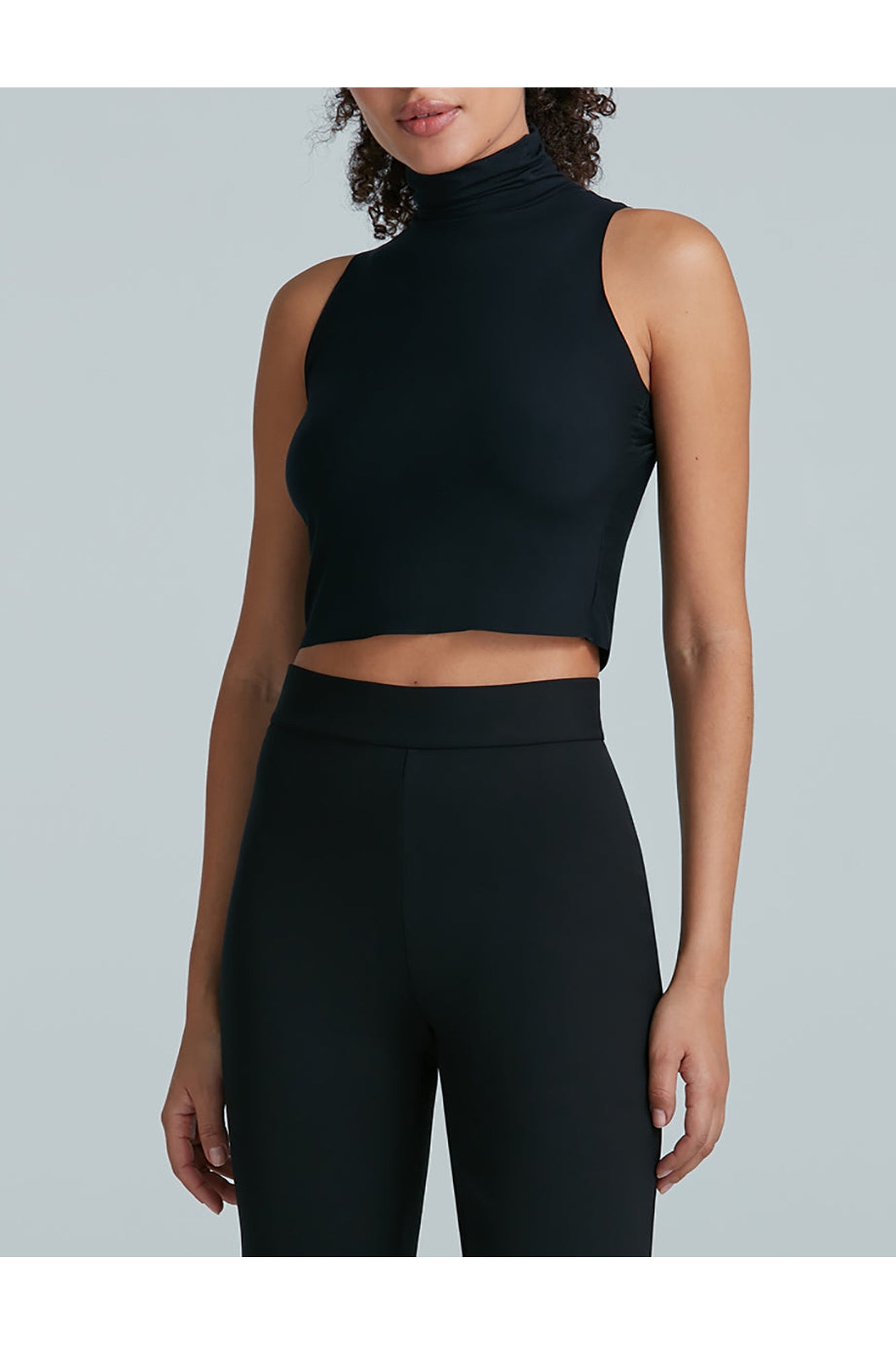 Butter Sleeveless Cropped Turtleneck | Black