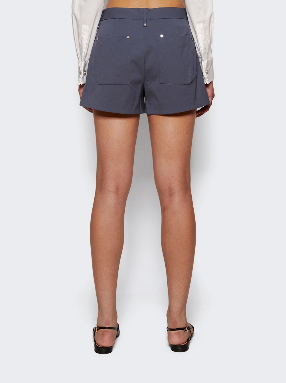 Women | Dion Lee | Riveted Tailored Short | Asphalt