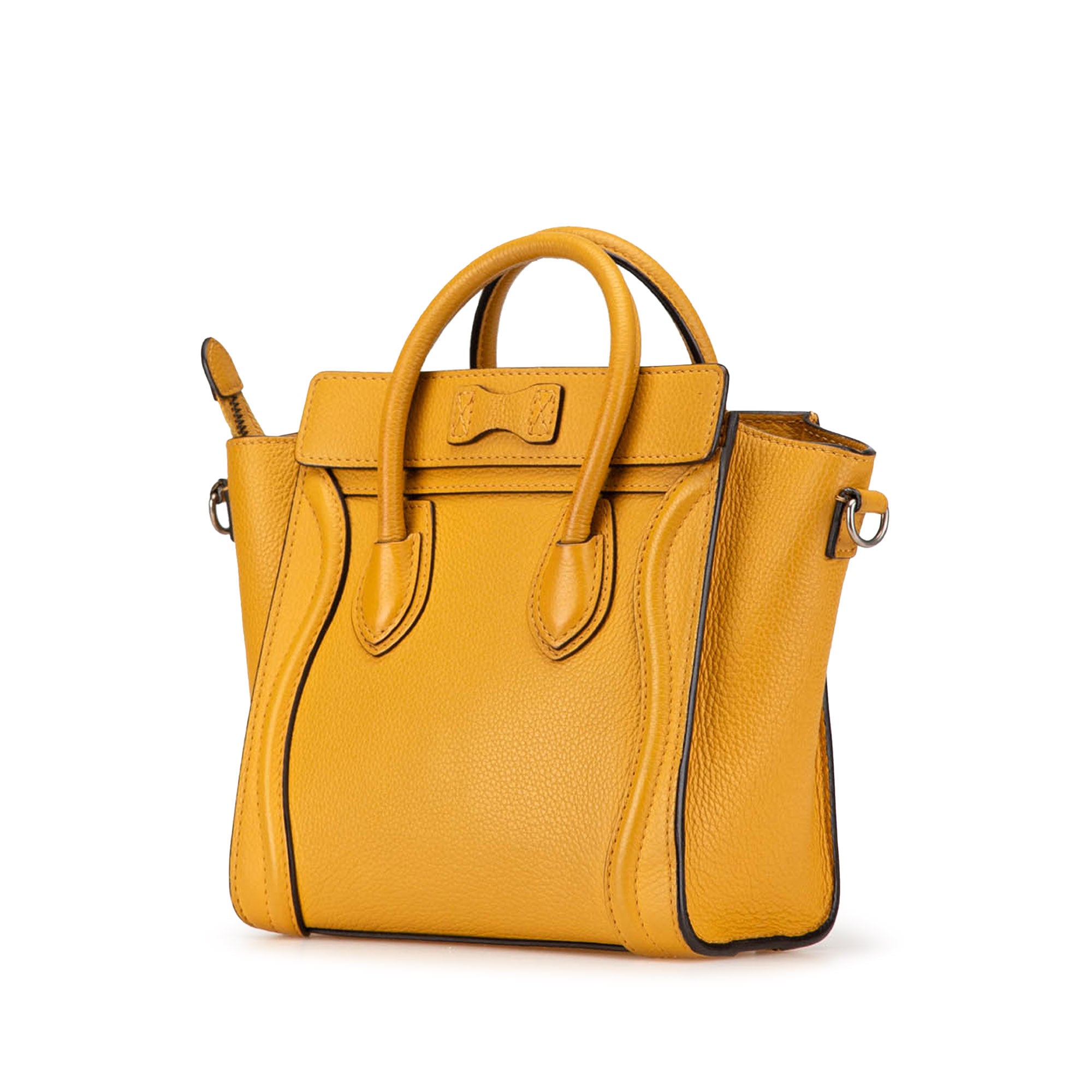 Celine | Pre-Owned Nano Leather Luggage Tote | Yellow/Mustard