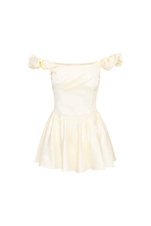 Womens | Cailey Off-The-Shoulder Draped Mini Dress | Cream