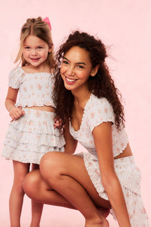 Cambron Cotton Floral Top | Skylight  Blue