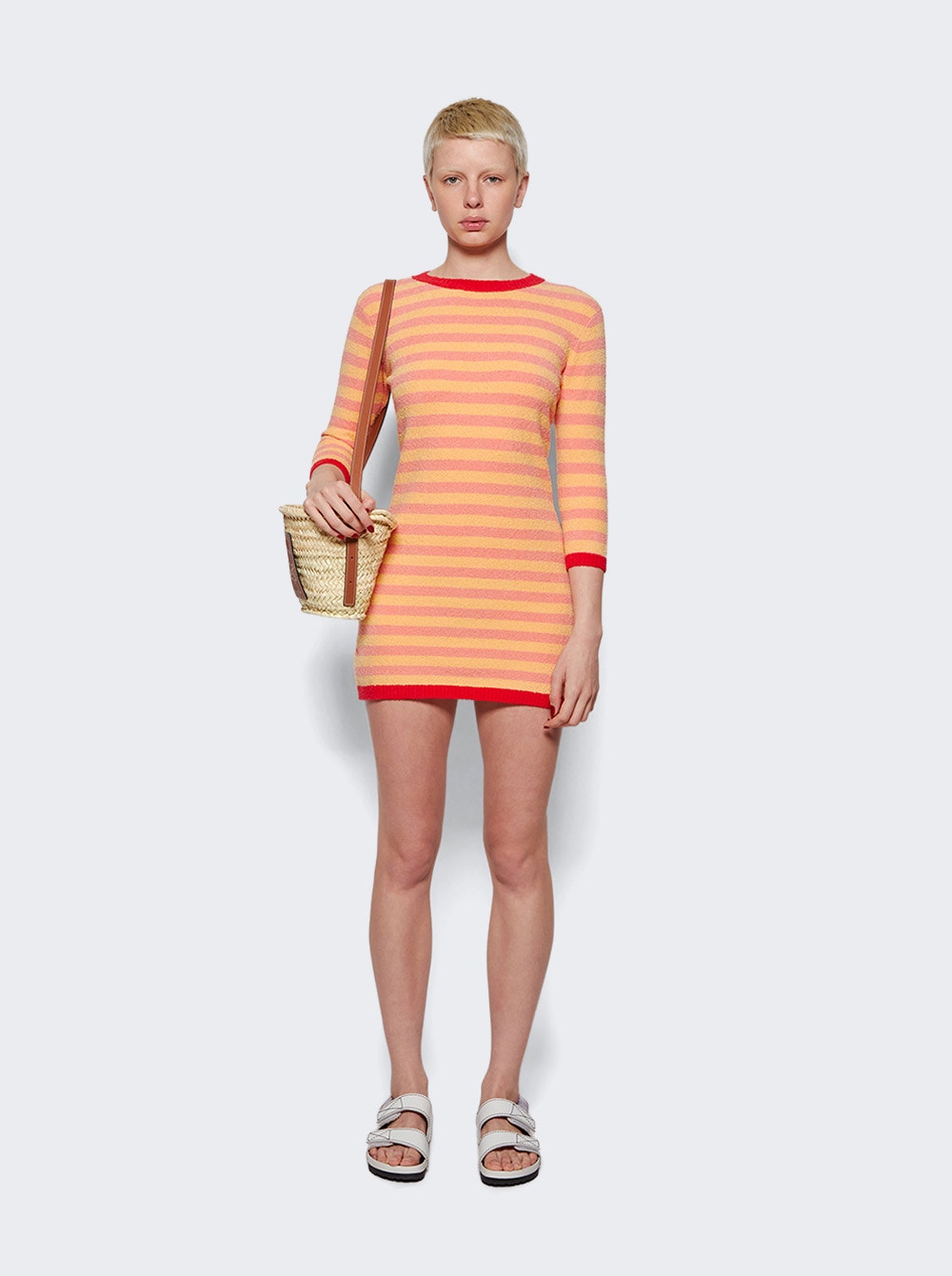 Alexandra Golovanoff | Cam Striped Dress | Orange Pivoine