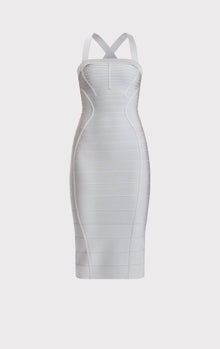 S/L Cross Back Bandage Midi Dress | Mist