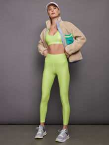 Carbon38 | High Rise 7/8 Legging In Takara Shine | Acid Lime