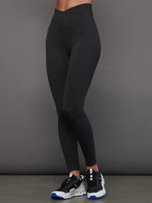 Carbon38 | Wrap Legging In Heather Melt | Charcoal Heather