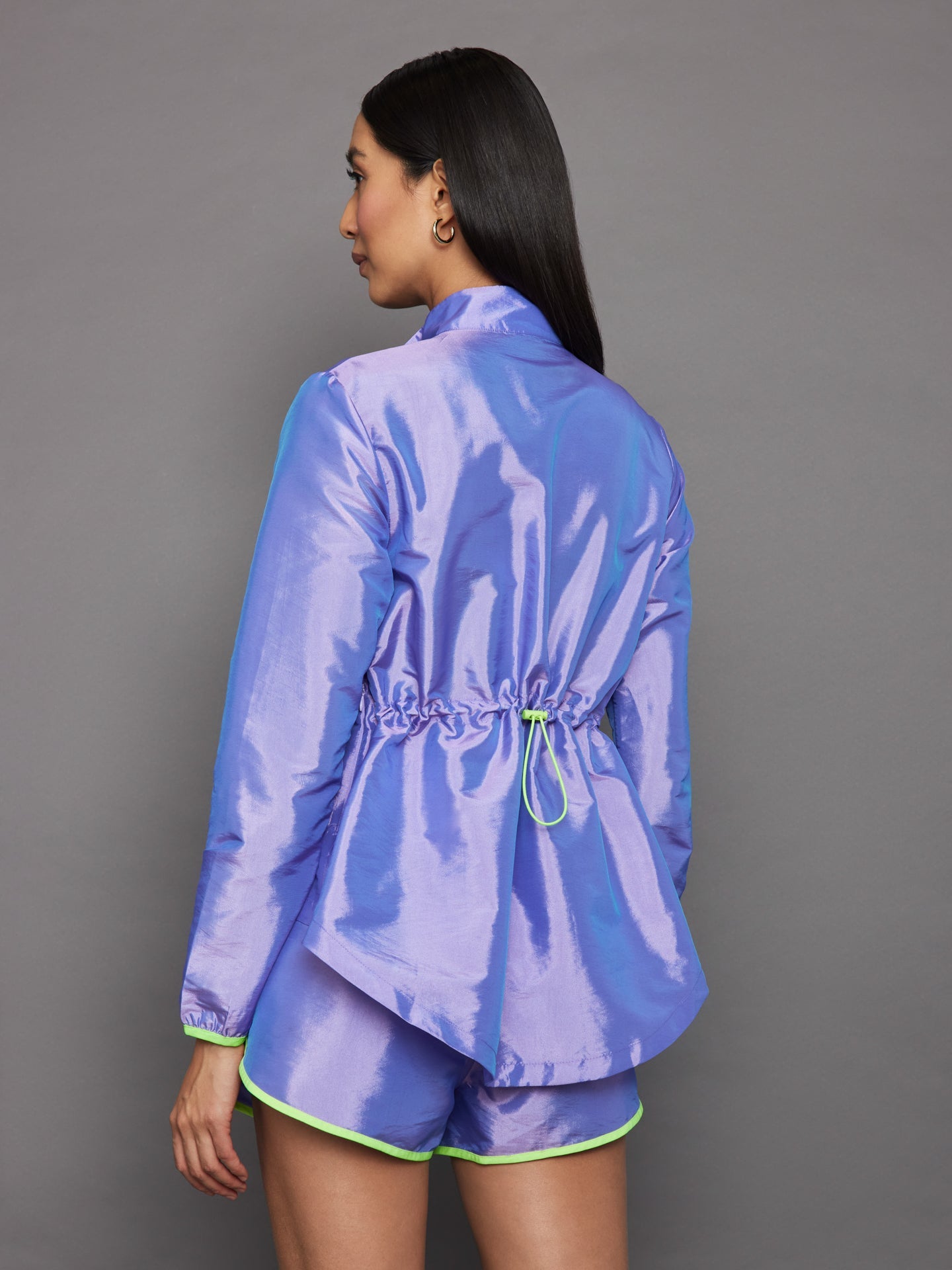 Iridescent Nylon Jacket | Sweet Lavender/ Acid Lime
