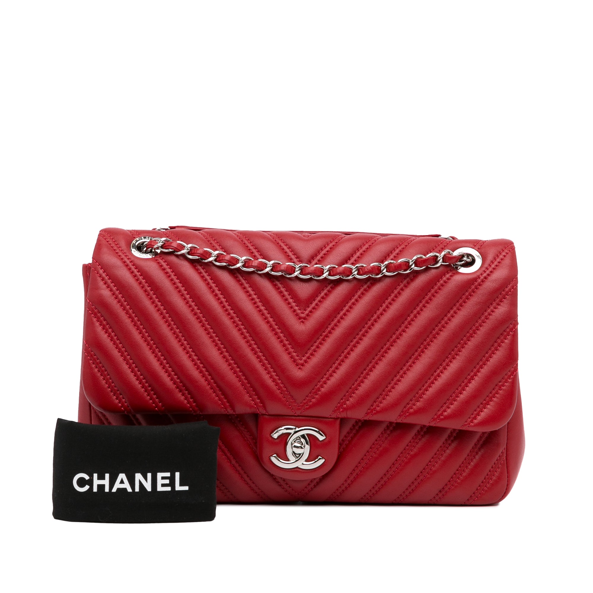 Chanel | Pre-Owned Jumbo Classic Lambskin Double Flap - II | Red