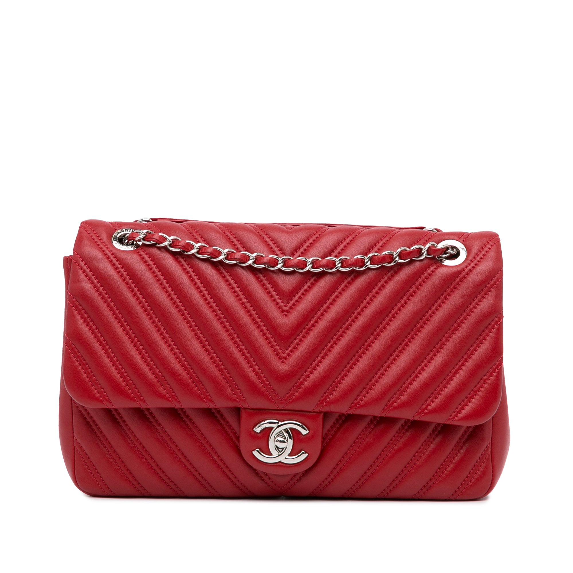Chanel | Pre-Owned Jumbo Classic Lambskin Double Flap - II | Red