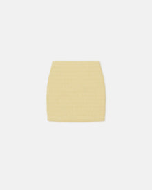 Womens | Ceara Smockedokobor Alt-Leather Mini Skirt | Lemongrass