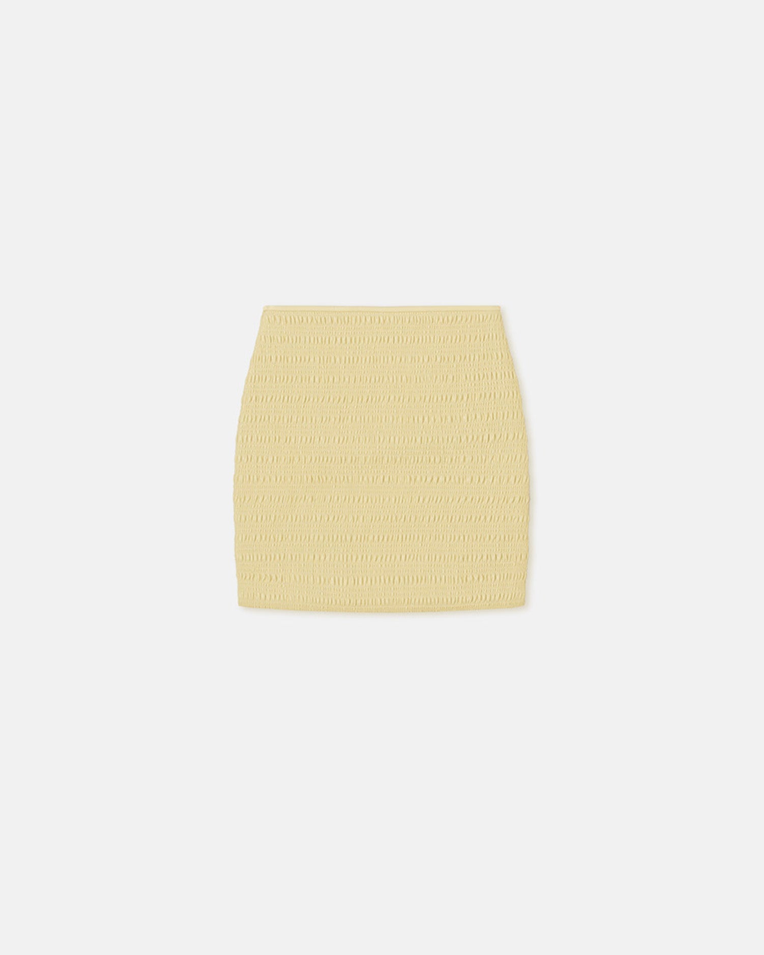 Womens | Ceara Smockedokobor Alt-Leather Mini Skirt | Lemongrass