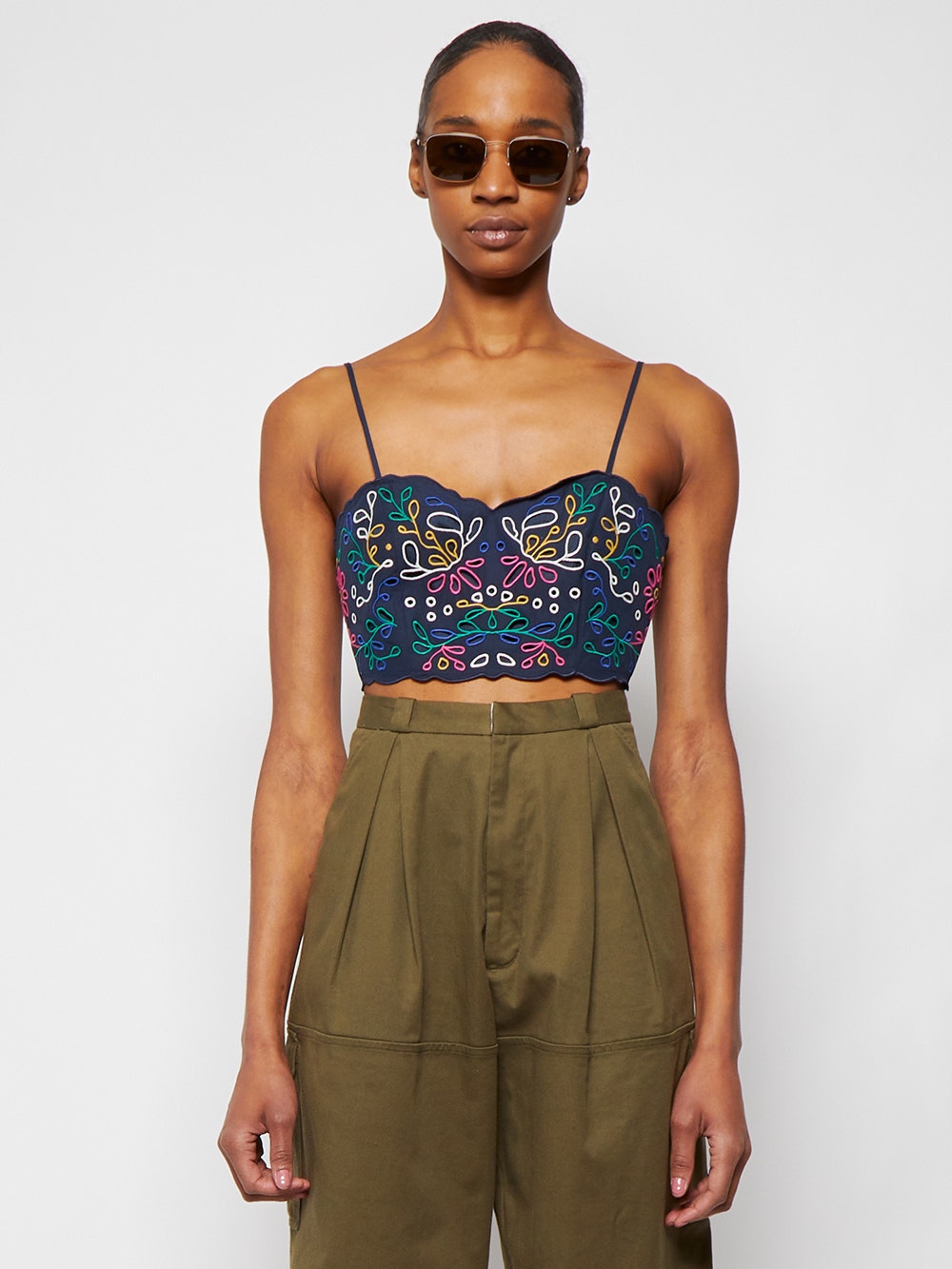 Chloé | Embroidered Cropped Top